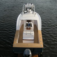 Harrison Boatworks 28' center console teaked out