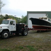 At Harrison Boatworks, this vessel has undergone extensive work, including a total bottom job, jet-drive maintenance, varnish work and a number of other maintenance services, as well as multiple deliveries to different destinations for the owner.