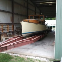 This vessel required a new shaft log and shaft seal. It was transported to Harrison Boatworks from Edenton by our friend Luke Meekins of Southside Services.