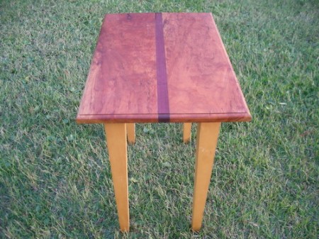 Cherry, maple and purple heart end table