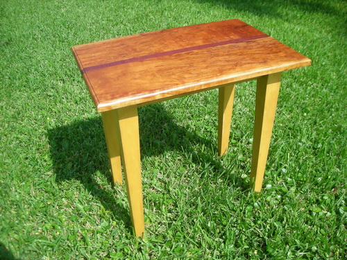 Cherry, maple and purple heart end table