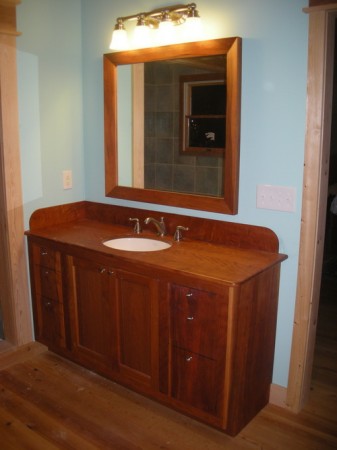 Cherry vanity, cherry mirror frame