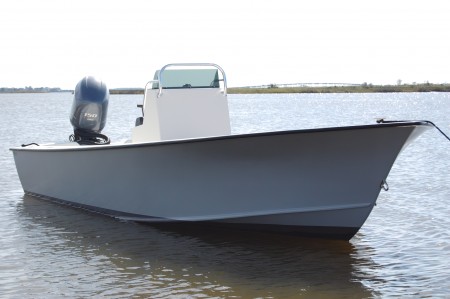 Harrison Boatworks 22' center console bow shot